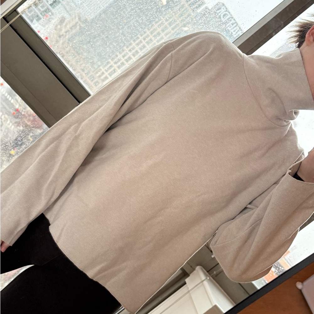 Beige Turtleneck Sweater